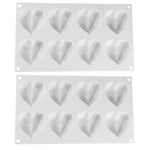 N\C pcs Diamond Heart Shape Hot Chocolate Bomb Mold, Heart Shape Decorating Baking Mold Non-Stick Silicone Baking Mold Cake Decor Symbols for Mousse Cake Baking, Gummy, Fat Bombs, Ice Cube, Soap