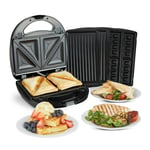 Waffle Maker 3 in 1 – VonShef Sandwich Toaster, Panini Press, Waffle Iron – 700W