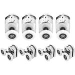 Lot de 8 Roulettes pour Porte de Douche - Roulettes Cabine de Douche en Alliage de Zinc - Roulette Porte Coulissante Douche pour