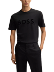 BOSS Cotton Regular Fit Short Sleeve Logo T-Shirt, Black