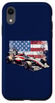 iPhone XR Vintage Auto Racing Car American Flag 4th of July, Auto Race Case