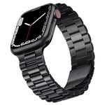 SUNFWR Compatible avec Bracelet Apple Watch 41mm 40mm 38mm pour Hommes Femmes, Bracelet en Métal en Acier Inoxydable pour Apple Watch Séries 9/8/7/6/5/4/3/2/1/SE/SE2(Noir)