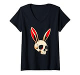 Womens Jolly Bunny Roger Rabbit Skull Crossbones Men Women Kids V-Neck T-Shirt