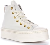 Converse A07204C Modern Lift Platform Trainer White Gold Womens UK 3 - 8