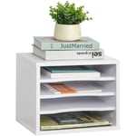 Vinsetto - Organiseur bureau bois blanc avec 4 couches fournitures support d'imprimante dim. 35,5L x 25l x 28,6H cm