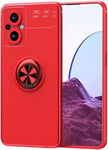 Compatible Avec One Plus Nord N20 5g Coque, 360 Degres Protection Bumper + Verre Trempé, Coque Avec Anneau Support Cover Skin Cases Housse Etui Protector-Rouge