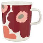 Marimekko Unikko mugg 2,5 dl, vit/cherry/röd