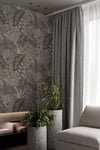 Superfresco Easy Scattered Leaves Charcoal/Gold Leaves Wallpaper