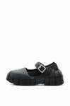 Desigual Ballerines 4 pour Femme en Denim Basket, Noir, 40 EU