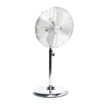 Bestron Ventilateur Sur Pied - Panier 45cm - 50w - Inox Finition Chrome- Debit Dair 59,32m3/min. - Vitesse De Lair 3,26m/sec Bestron