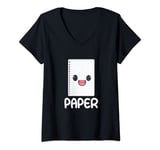 Womens Rock Paper Scissors Group Halloween Costume Paper V-Neck T-Shirt