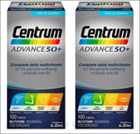 (EXP:02 & 05/25) 2 X CENTRUM ADVANCE 50+ MULTIVITAMIN & MINERAL 100'S =200 TOTAL