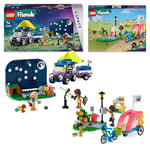 LEGO Vehicle Bundle: Includes Stargazing Camping Vehicle (42603) and Dog Rescue Bike (41738), 4x4 Car and Bicycle Toy, Mini-Dolls and Animal Figures, Gifts for 7 Plus Year Old Girls & Boys