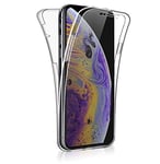 iPhone Xs MAX Case, iPhone Xs MAX Case Crystal [ Clear Transparent ] [ Flexible Fitting ] [2 in 1] Slim Shockproof 360° Front and Back Full Body TPU Silicon Gel Case Cover