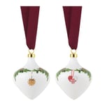 Royal Copenhagen - Stjerne Riflet Jul ornament 8,6 cm 2 stk