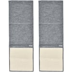 Lot de 2 tapis griffoir chat grattoir chat en sisal grattoir de canapé, sol ou mur dim. 130L x 45l cm gris