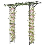 GOPLUS Arche de Jardin à Dessus Plat de 206 cm,  Arche Décorative Extérieure en Métal pour Cérémonie de Mariage, Pelouse, Jardin