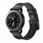 Armband Samsung Gear S3 Classic, Frontier, Galaxy Watch 22 mm Läder Svart