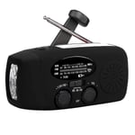 Bärbar solcellsladdad nödhandvevradio AM/FM-radio 1000mAh uppladdningsbar powerbank USB mobiltelefonladdare LED-ficklampa