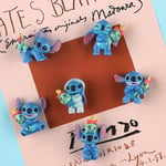 6pcs Stitch Loves Scrump Figures Figurines Cake Doll House Ornament Toy 3-4cm