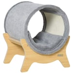 Cat Cave Med Hylla Indoor Cat House, Scratching Pad, Grå, 41X40X47Cm