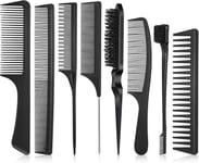 Fuyamp 8 In 1 Slick Brush Set Styling Comb Set, Plastic Bristle Hair Brush... 