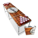 Set table de beer pong Backspin en bois compartiment réfrigéré 6 balles 50 gobelets 50 shots