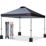 MasterCanopy Durable Ez Tonnelle pop-up avec sac à roulettes Noir 3 x 3 m