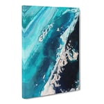 The Falling Blue In Abstract Modern Canvas Wall Art Print Ready to Hang, Framed Picture for Living Room Bedroom Home Office Décor, 24x16 Inch (60x40 cm)