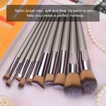 10x Champagne Gold Makeup Brushes Set Foundation Eyeshadow Eyebrow Blush XTT