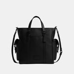 Coach Mens Sprint Tote in Pebbled Leather Bag - Black - One Size