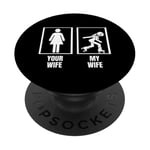 Roller Derby Votre femme, ma femme, mon mari, Roller Derby drôle PopSockets PopGrip Interchangeable