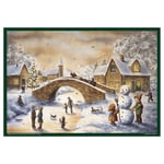 Snowman Frozen River Richard Sellmer Advent Calendar  355 x 265 mm glitter