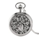 DSHUJC Montre de Poche, Collier de sirène Exquis Creux Montre de Poche à Quartz Montre Pendentif Vintage Montre Chiffres Arabes Montre analogique Horloge rétro Cadeaux