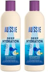 Aussie Deep Hydration Shampoing Vegan Ultra-Riche - Hydratation Intense - Pour Cheveux Très Secs, Épais Et Bouclés - À L’Huile D’Avocat, De Jojoba Et De Noix De Macadamia, 300 ml (Lot de 2)