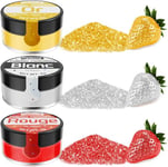 Paillettes Alimentaires Comestibles, 3x4g Colorant Alimentaire Poudre Cocktail Boissons Pour Decoration Gateau, Liqueur, Vin, Champagne, Halloween-Rouge, blanc, or