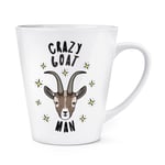 Crazy Goat Man Stars 12oz Latte Mug Cup - Funny Animal