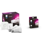 Philips Hue White and Color Ambiance, Kit de démarrage E27 x2 Equivalent 75W, 1100 lumen & White & Color Ambiance Ampoules LED Connectées E27, équivalent 60W, 800 lumen