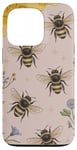 Coque pour iPhone 13 Pro Abeilles vintage Amoureux du jardin en nid d'abeille