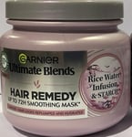 Garnier Ultimate Blends Hair Remedy Smooth Mask Rice Water Infusion 340ml New*