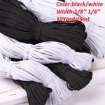 10 Yards Length Braided Elastic Band Diy Cord Knit Sewing 1 White 3mm 10yards