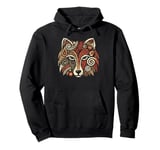 Silhouette Mammal Cave Art Drawing Wildlife Abstract Wolf Pullover Hoodie