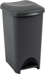 Eco Made From 100% Plastic Family Kitchen Pedal Bin, 40 Litre, Addis Grey