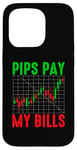 Coque pour iPhone 15 Pro Funny Trading Trader Humour Pips Pay My Bills