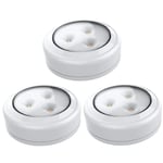 Brilliant Evolution trådlös LED-puckljus 3-pack, belysning under skåpet, garderobsbelysning, diskbänk/hylllampor, batteridriven,