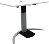 ErgoTable, Enkeltben hæve-/sænkebord, firkantet, hvid/sølv, H120x120x60 cm, mfc