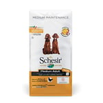 Schesir, Aliments secs pour Chiens Adultes de Taille Moyenne au goût de Poulet, Ligne de Conservation en croquettes - Format Sac de 12 kg