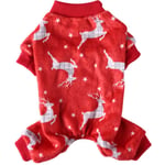 Tlily - Pyjama pour Animaux de Compagnie à Imprimé D'éLans de NoëL pour Chiens, Combinaison pour Chien en Polaire et Chaude, Pull pour Chiot LéGer -m