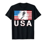 Rugby USA team American flag US heart player men women kids T-Shirt