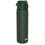 Ion8 Gourde, 500ml, Anti-Fuite, Facile à Ouvrir, Verrouillage Sécurisé, Lavable en Lave-vaisselle, Sans BPA, Poignée de Transport, S'adapte aux Porte-gobelets, Facile à Nettoyer, Vert Foncé